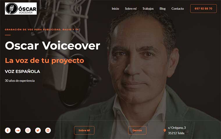 nuevo sitio web Oscar voiceover